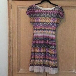 Anthropologie Multicolor Chevron Dress